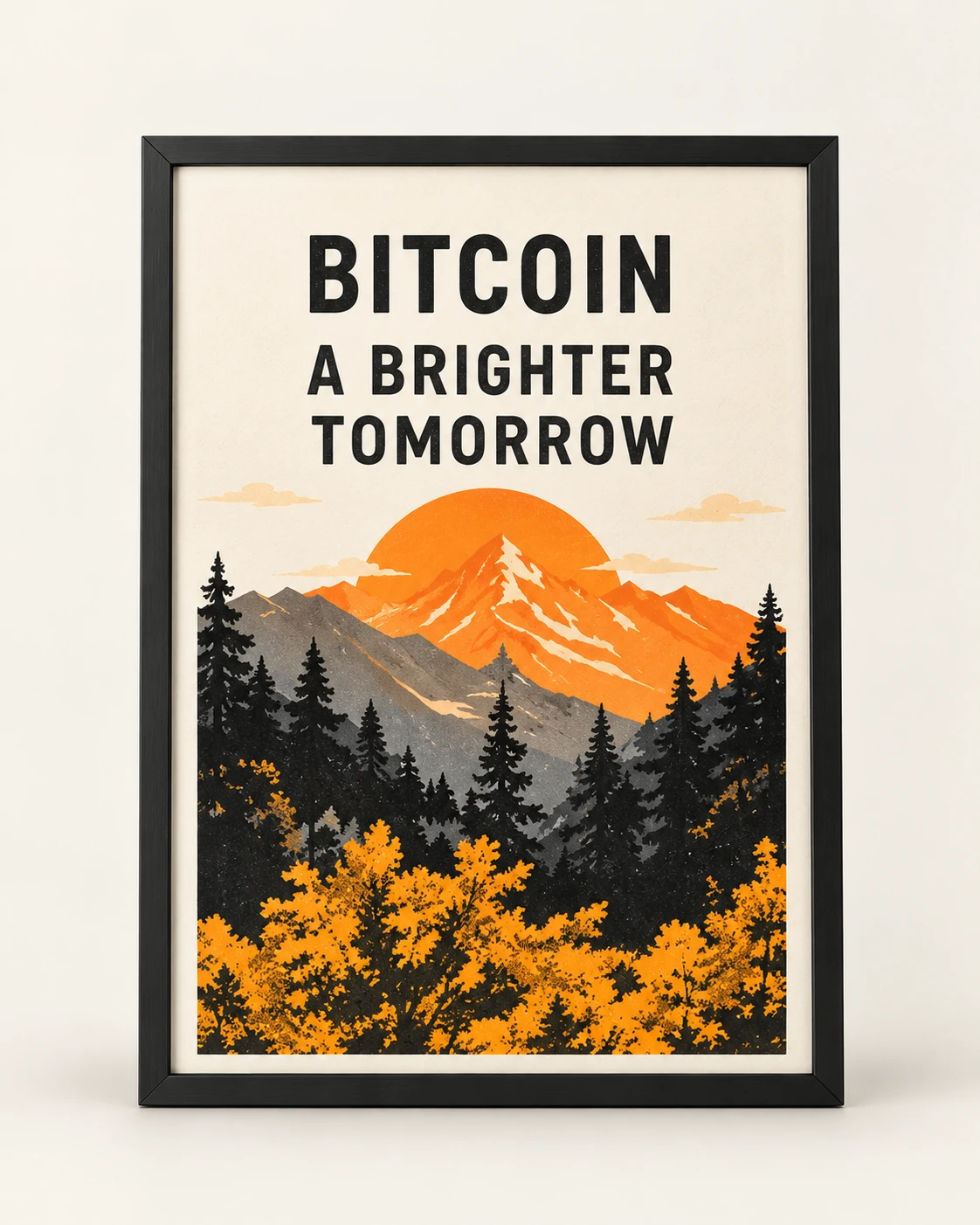 AI concept — A Brighter Tomorrow Mountain Poster — Print