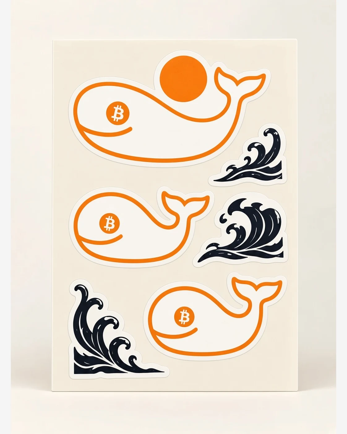 AI concept — CW Whale Sticker Sheet — White
