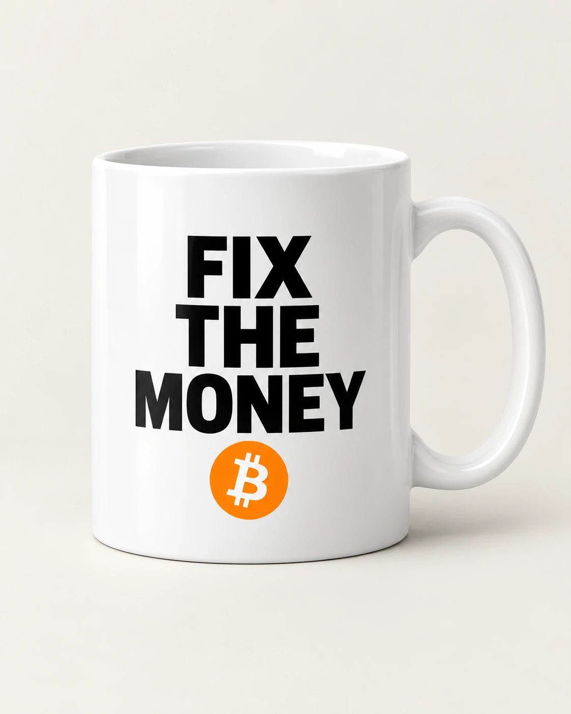 AI concept — Fix the Money Mug — White
