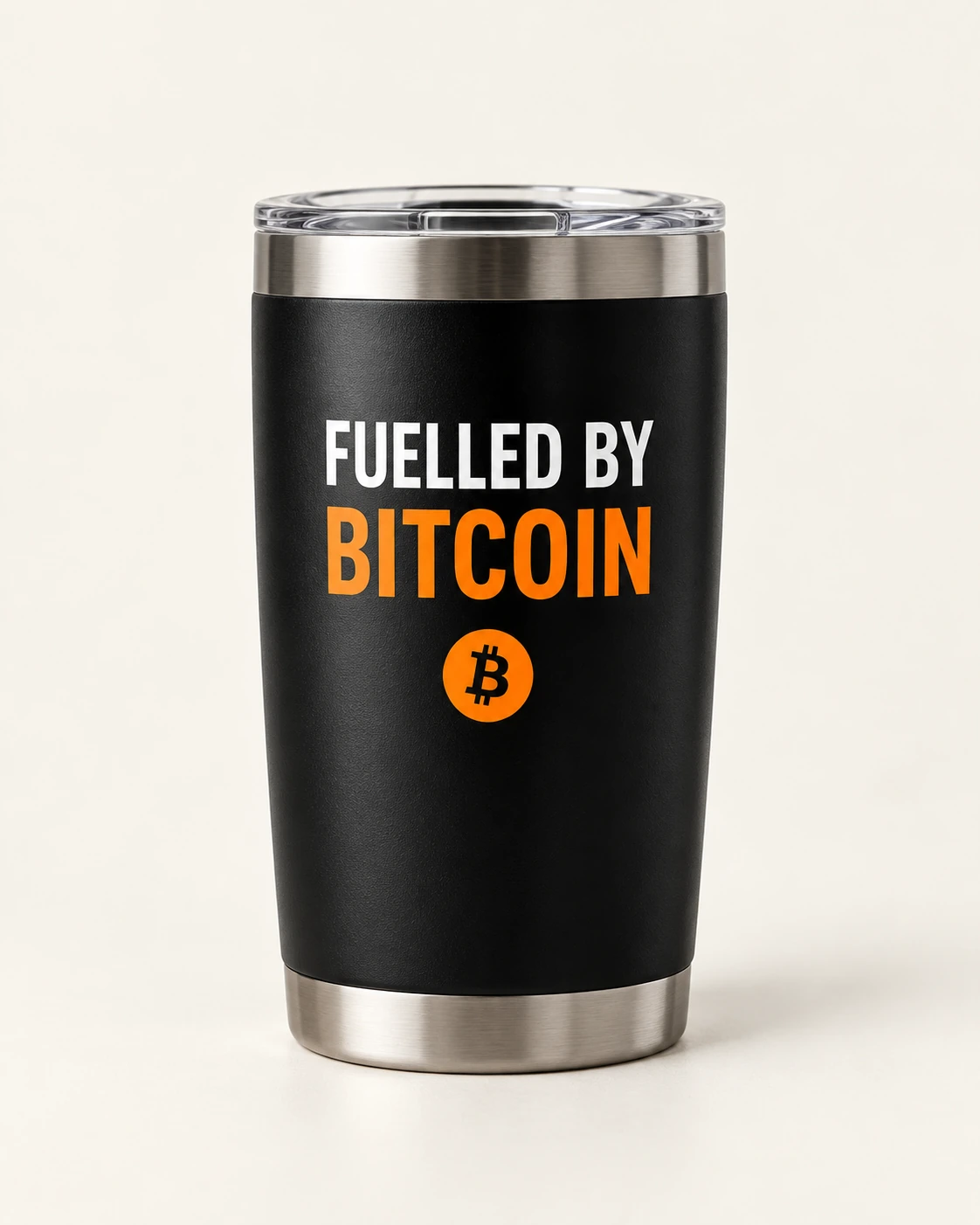 AI concept — Fuelled by Bitcoin Tumbler — Black