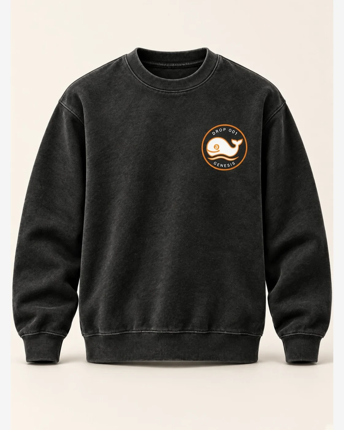 AI concept — Genesis Crewneck 01 — Washed Charcoal