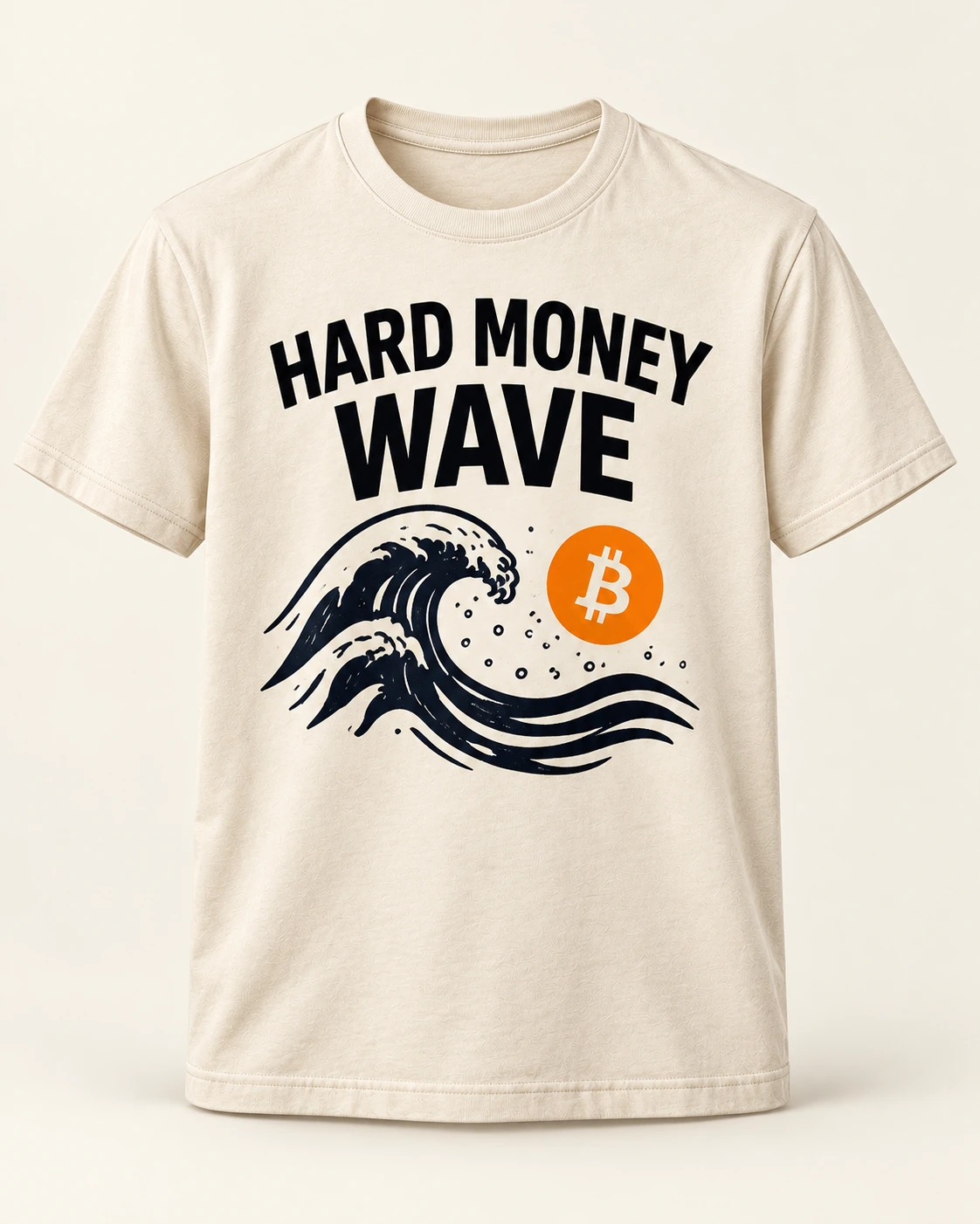 AI concept — Hard Money Wave Tee — Bone