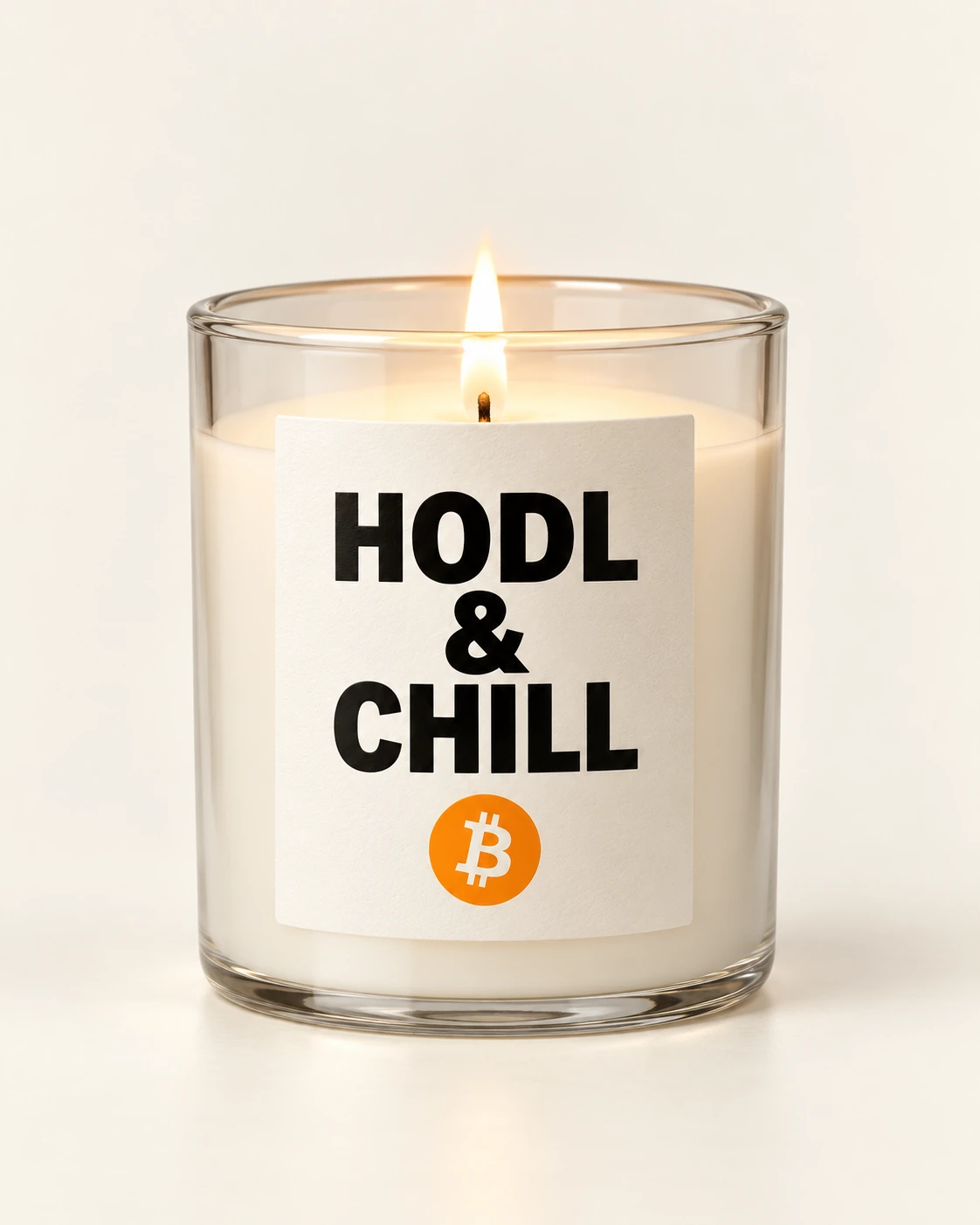 AI concept — HODL & Chill Candle — Cream