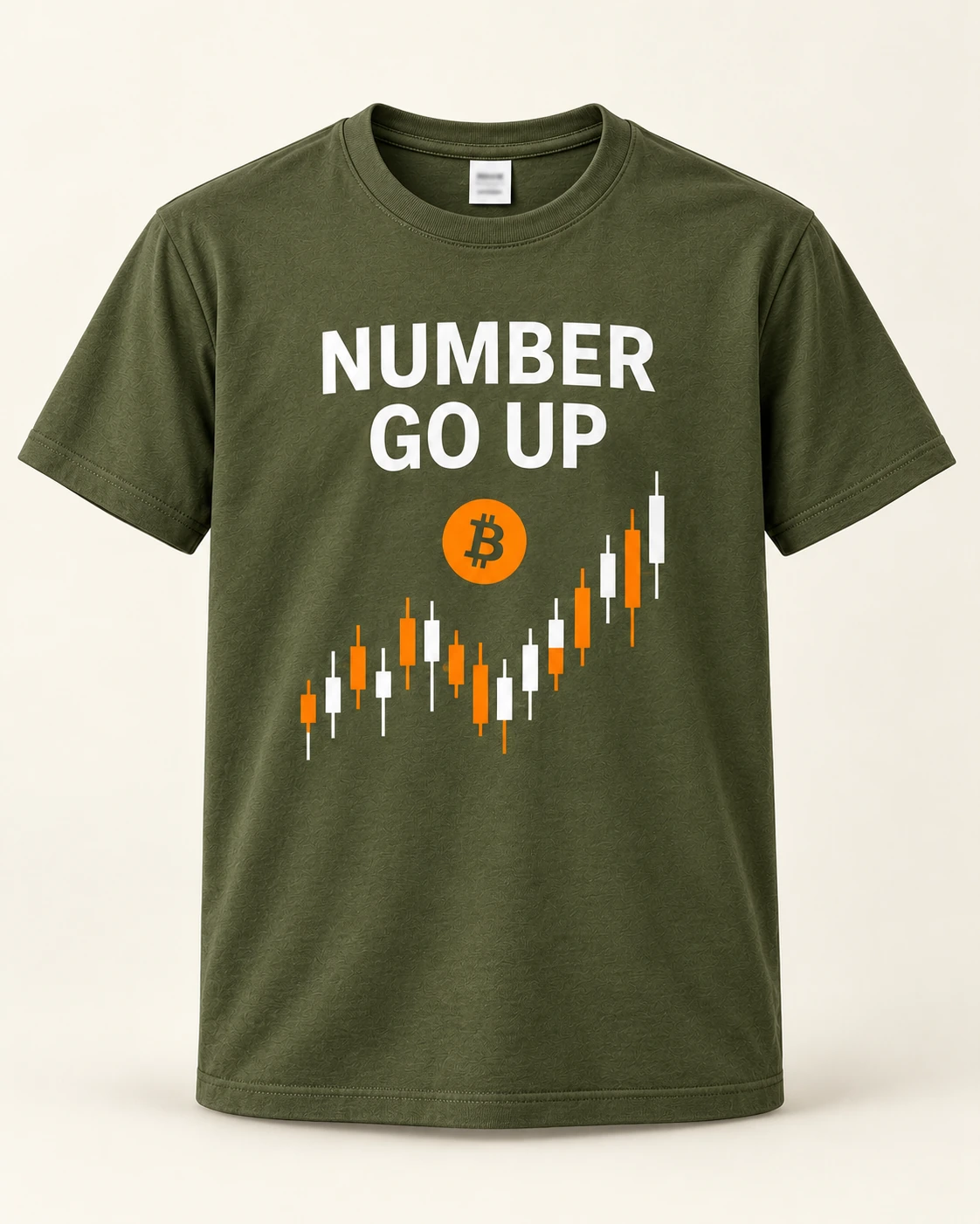 AI concept — Number Go Up Tee — Olive