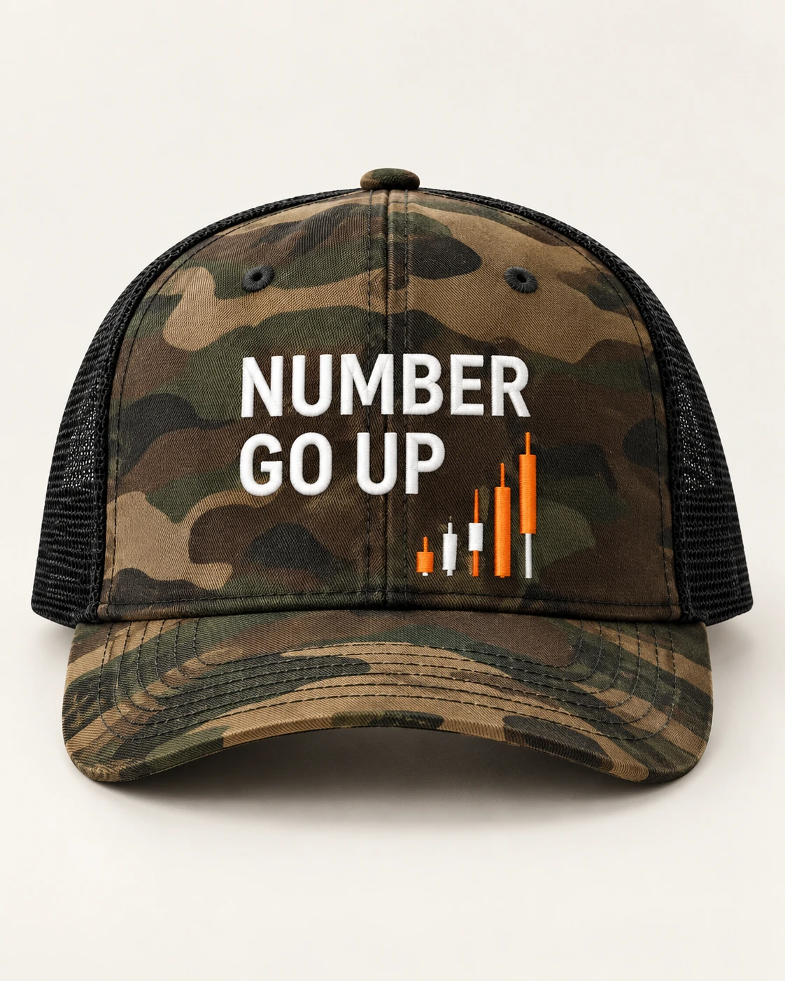 AI concept — Number Go Up Trucker — Camo