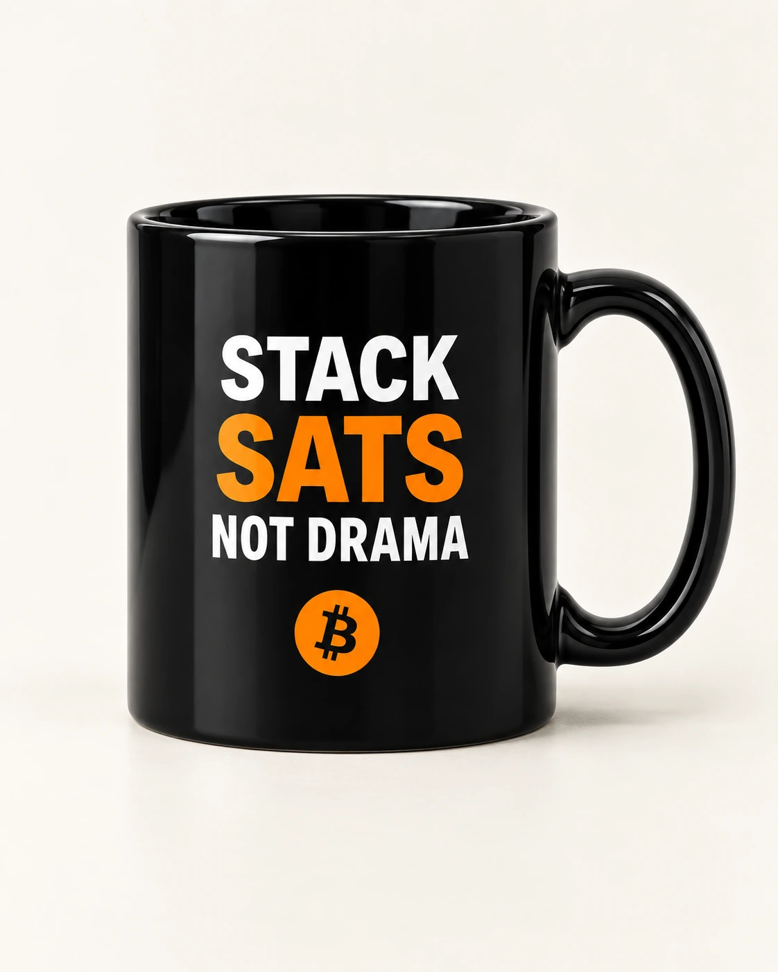 AI concept — Stack Sats Not Drama Mug — Black