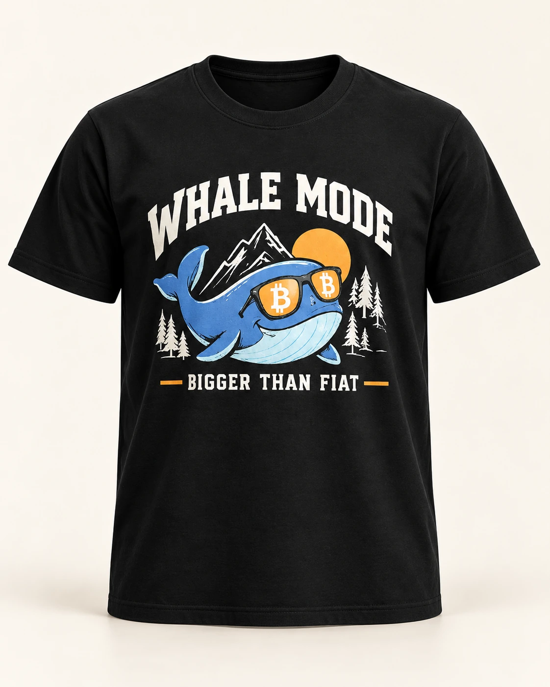 AI concept — Whale Mode Bigger Than Fiat Tee — Black