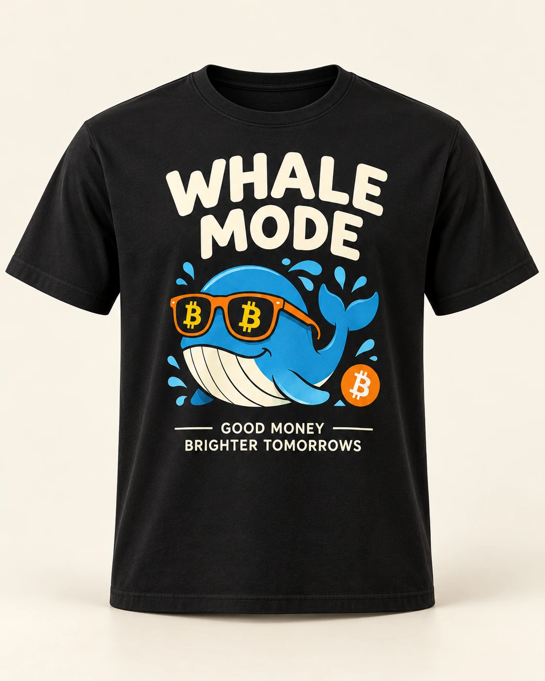 AI concept — Whale Mode Brighter Tomorrows Tee — Black
