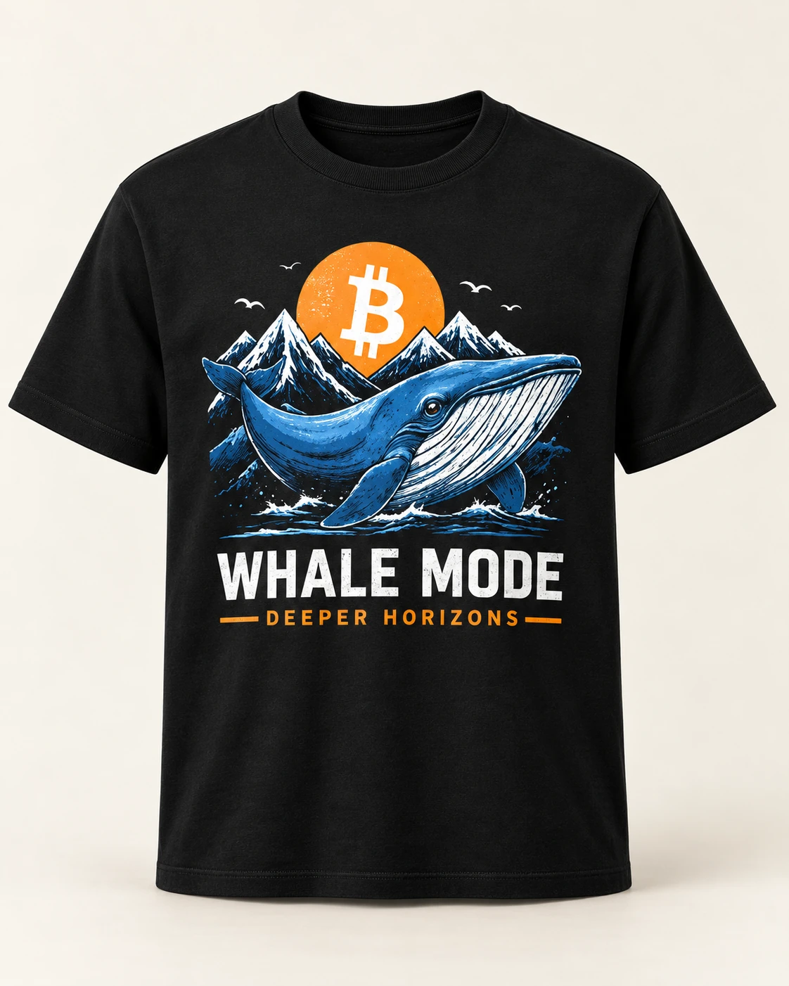 AI concept — Whale Mode Deeper Horizons Tee — Black