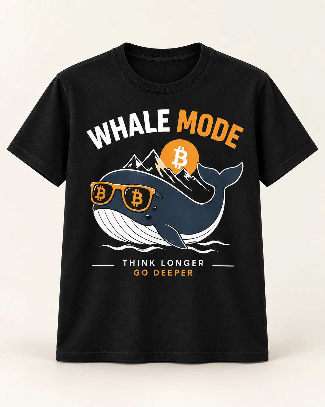 AI concept — Whale Mode Think Longer Tee — Black