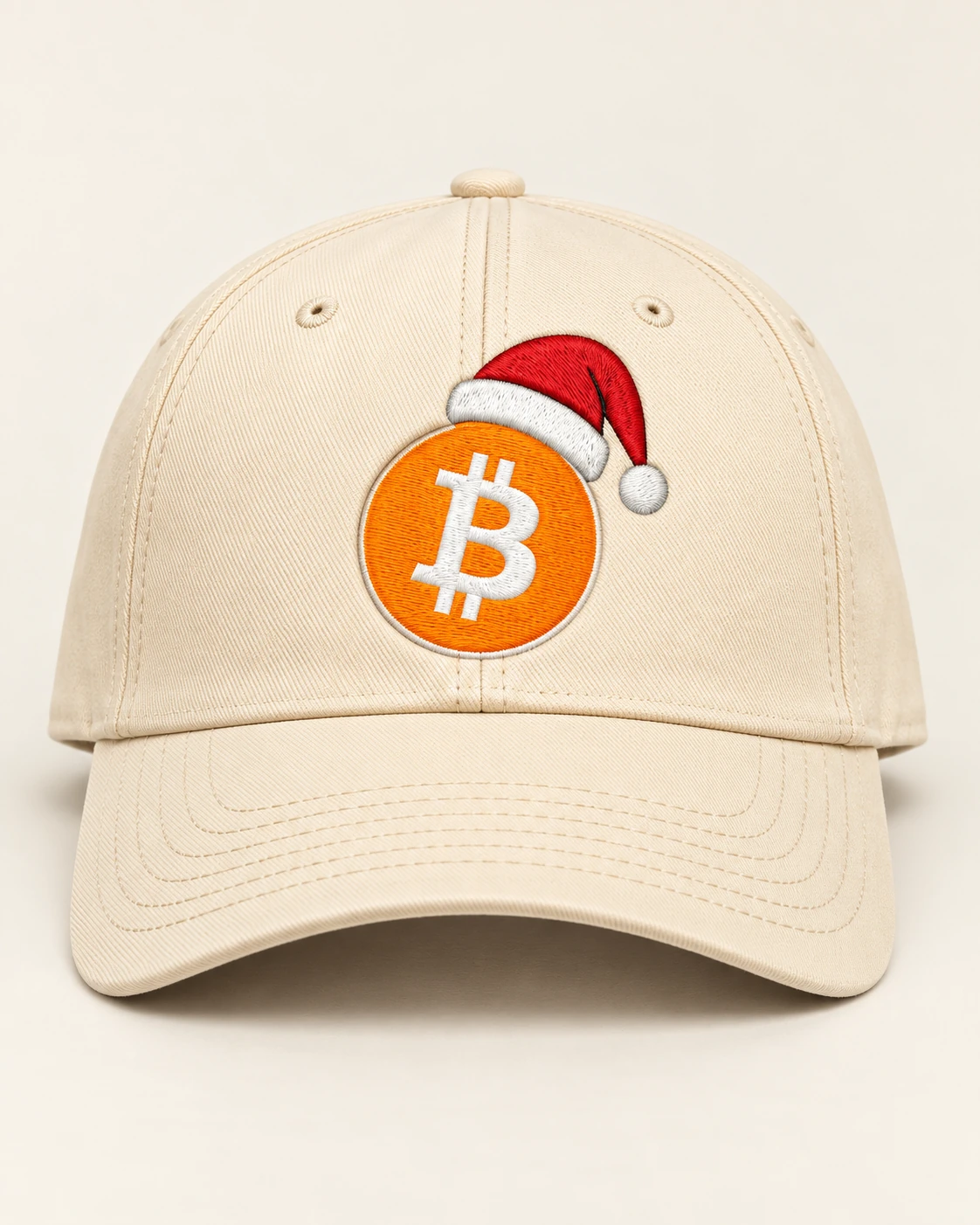 AI concept — Bitcoin Christmas Snowcap — Cream