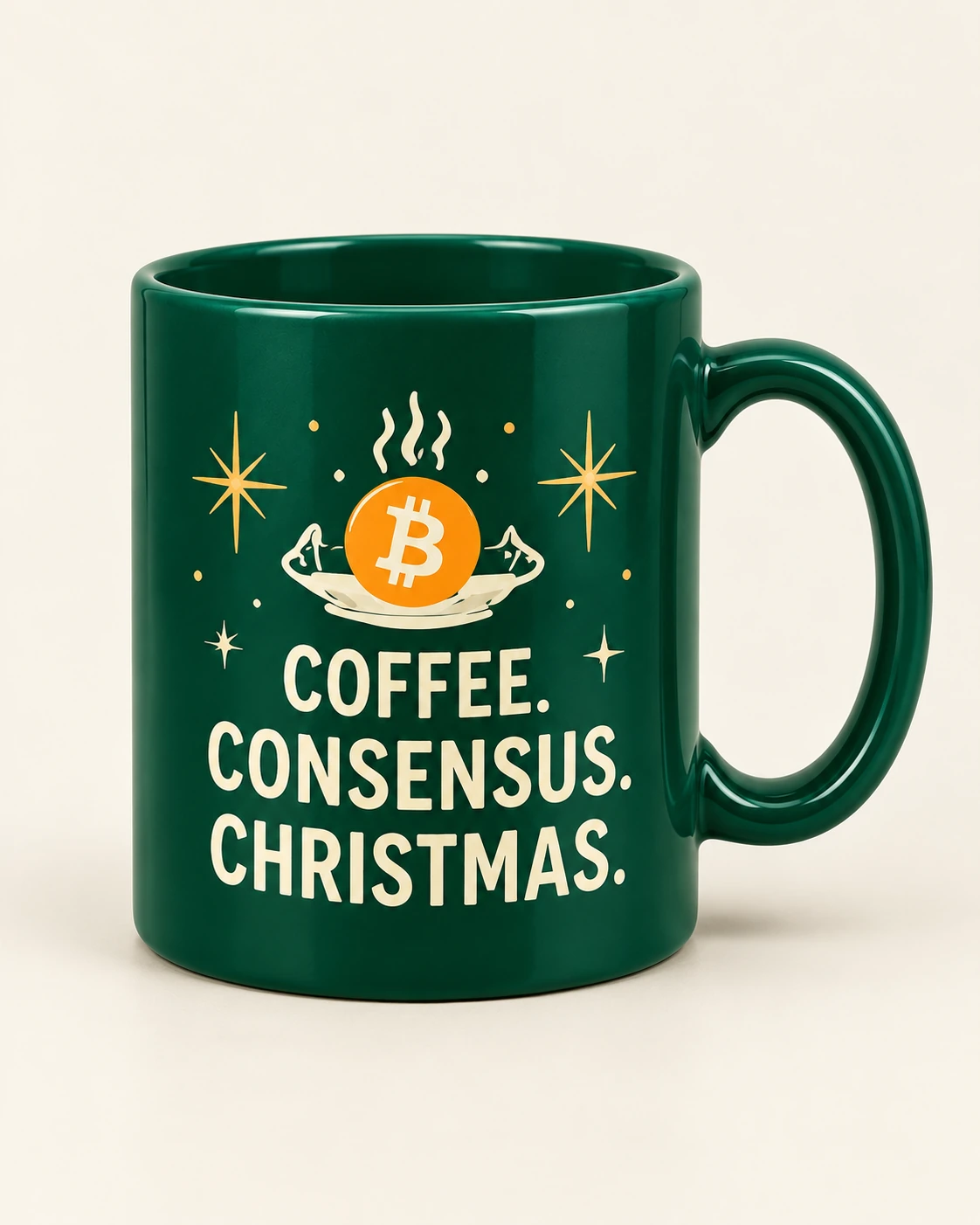 AI concept — Coffee. Consensus. Christmas. Mug — Pine Green