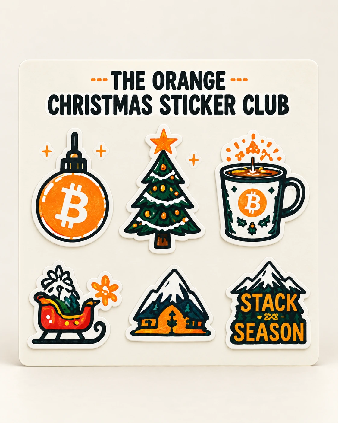 AI concept — The Orange Christmas Sticker Club Sheet — Cream