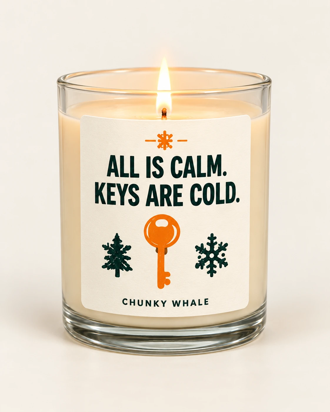 AI concept — All Is Calm. Keys Are Cold. Candle — Cream
