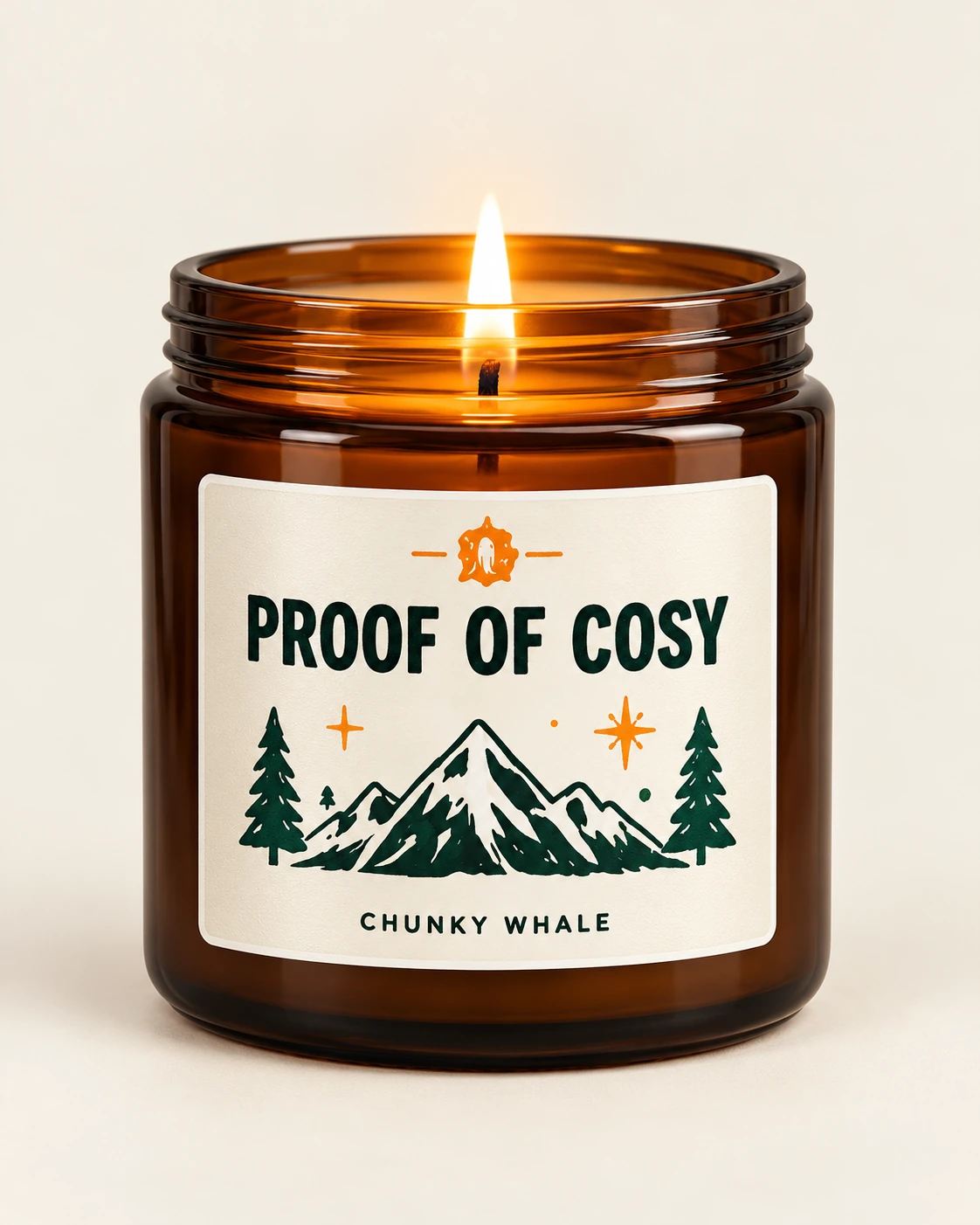 AI concept — Proof of Cosy Candle — Amber Cream