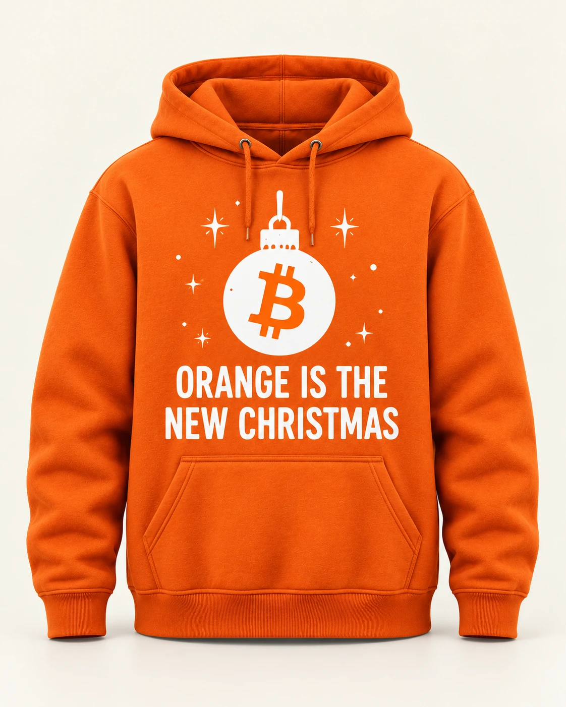 AI concept — Orange Is the New Christmas Hoodie — Bitcoin Orange