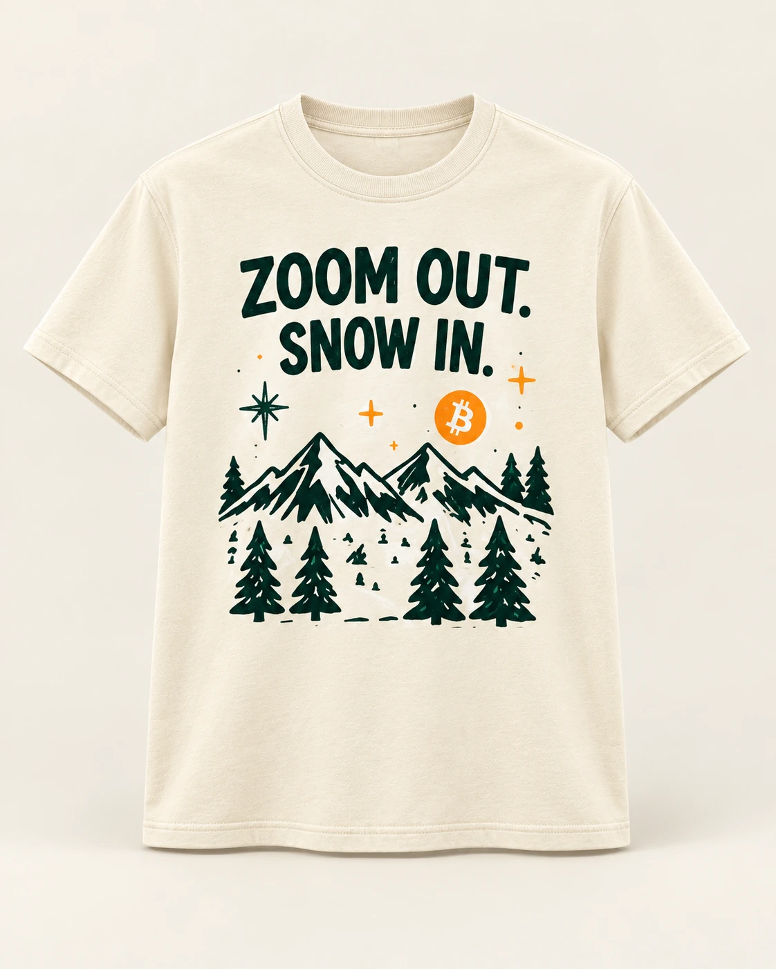AI concept — Zoom Out. Snow In. Tee — Cream