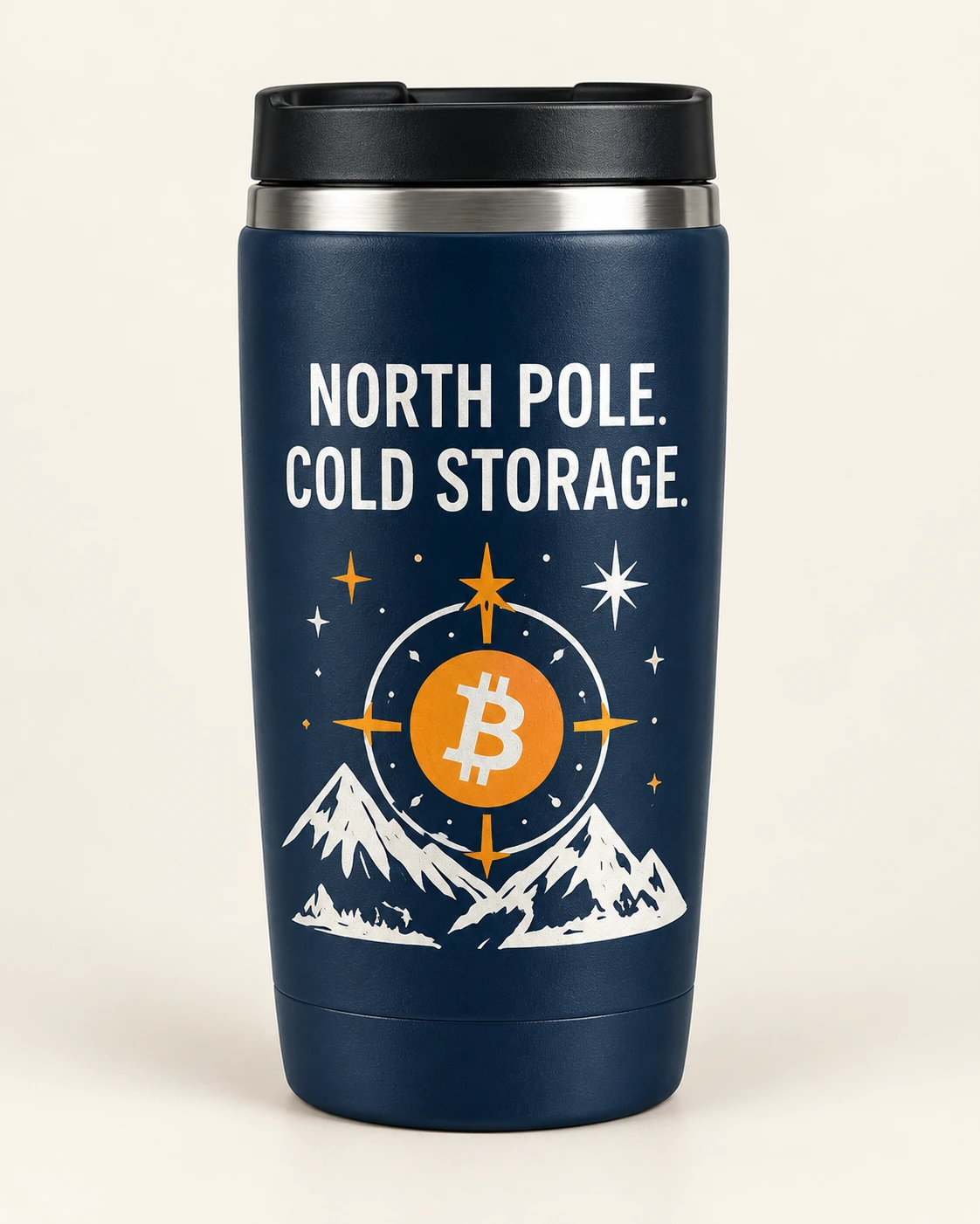 AI concept — North Pole. Cold Storage. Flask — Navy